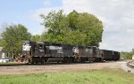 NS 7083 shoves train P92 into the old yard